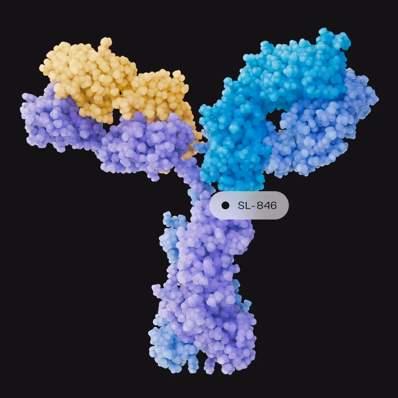 3D molecular rendering of SL-325's differentiated DR3 blockade