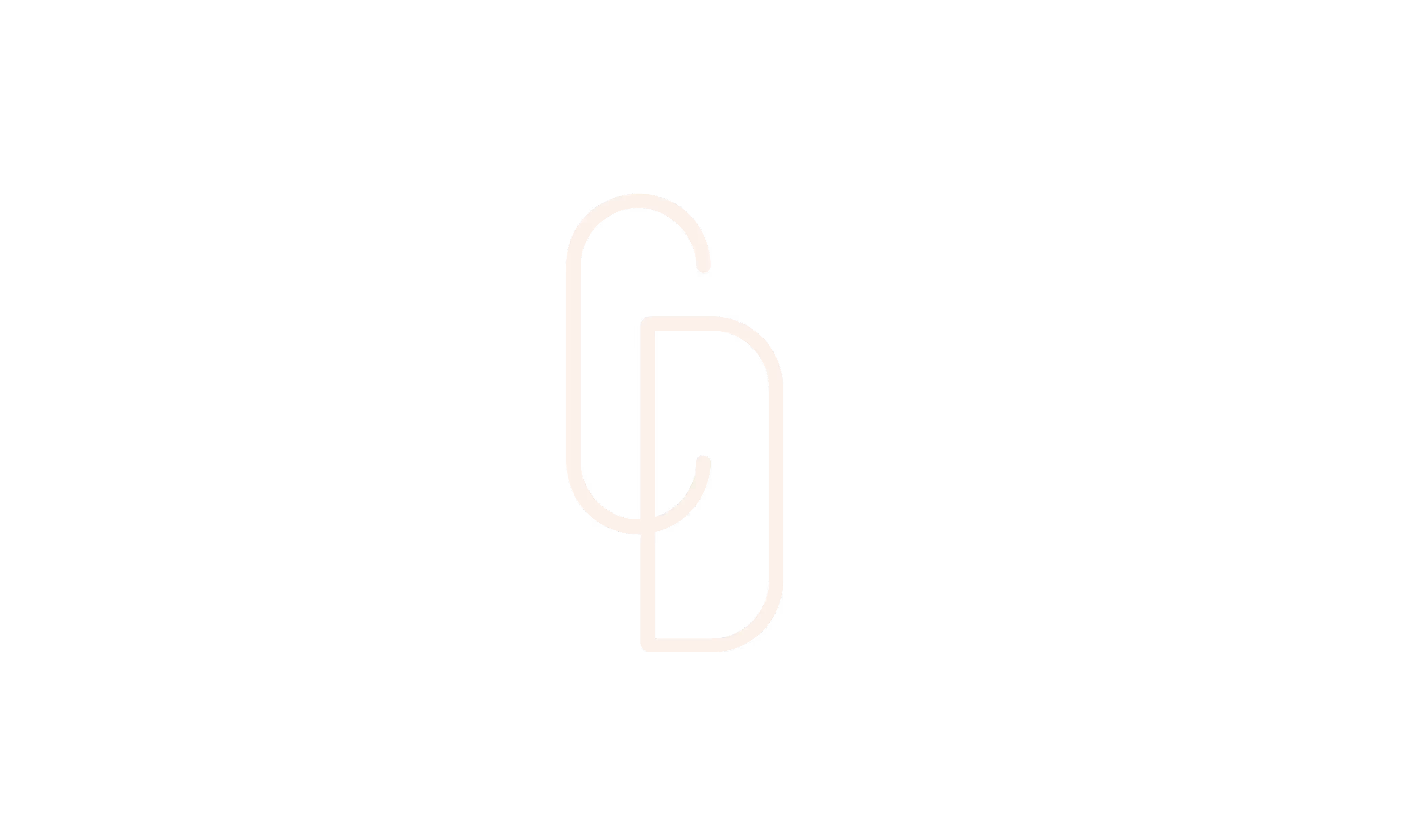 Minimalist monogram logo combining the letters C and D in light beige on a black background.