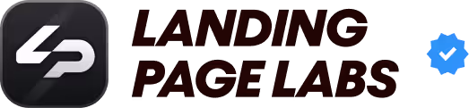 Landing PageLabs logo with stylized white letters 'LP' on a dark background and a blue verified badge.
