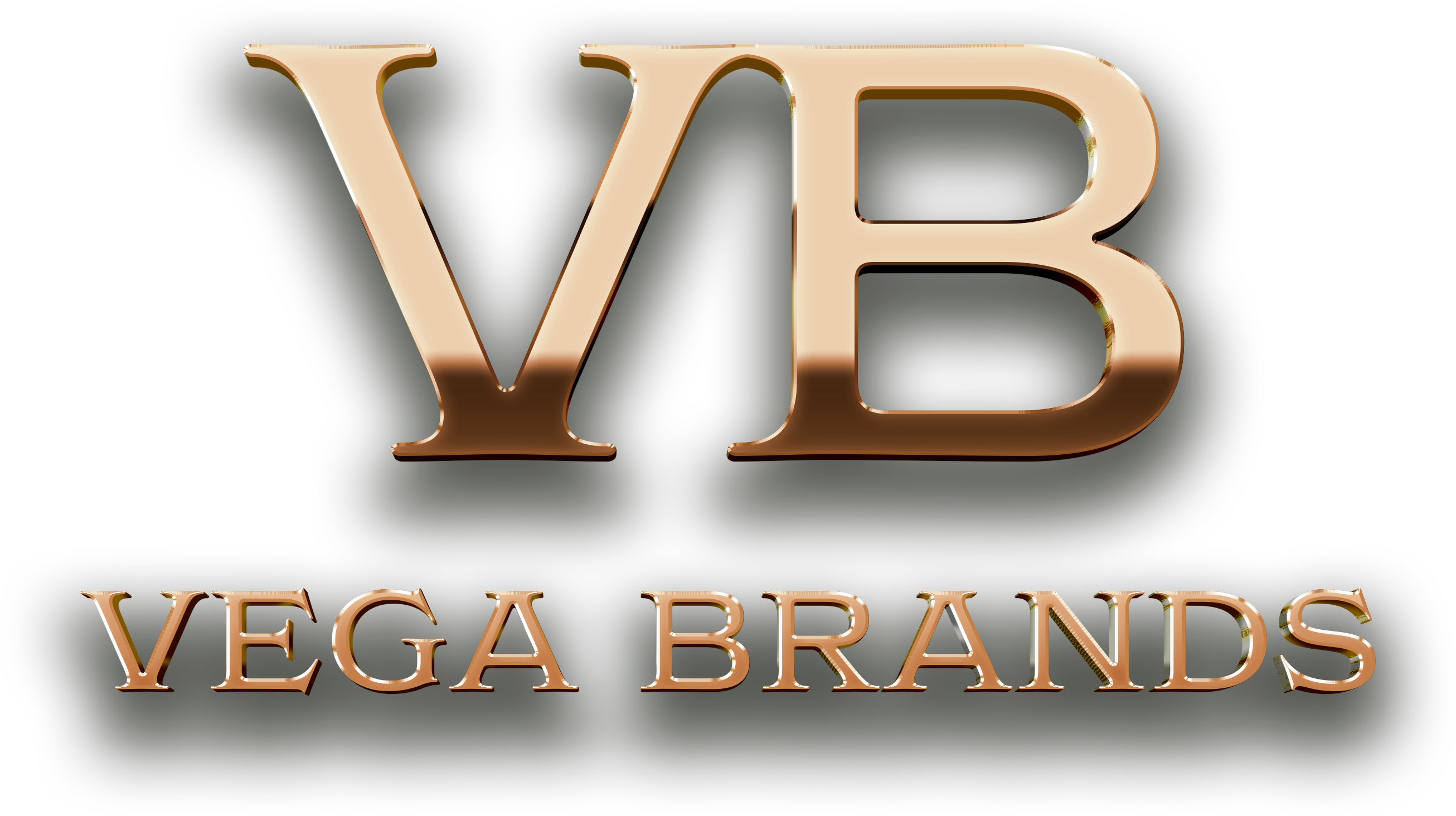 Gold gradient logo with large initials 'VB' above the text 'VEGA BRANDS' in capital letters.