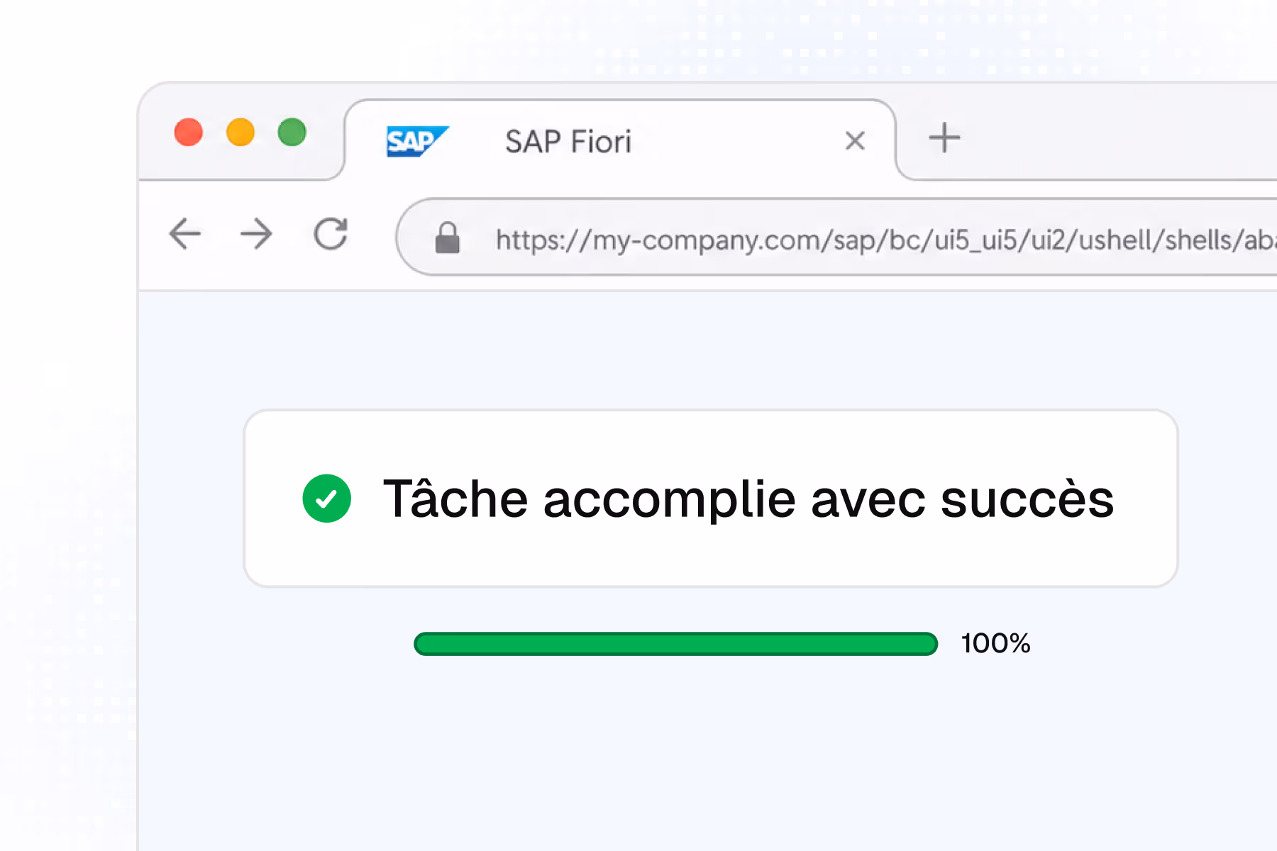 Illustration de l'étape « Exécuter » : le test s'exécute et renvoie un résultat pass/fail