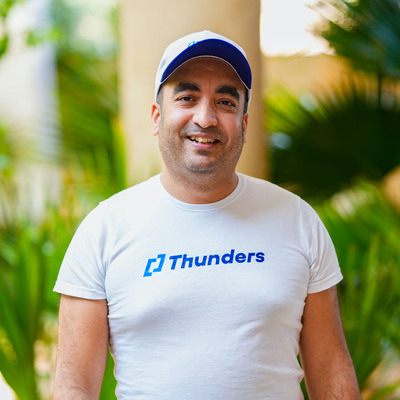 Portrait of Karim Jouini, CEO and co-founder of Thunders