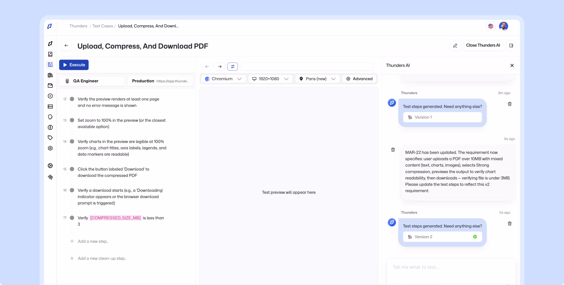 Illustration for use case: Keep tests in sync with requirements