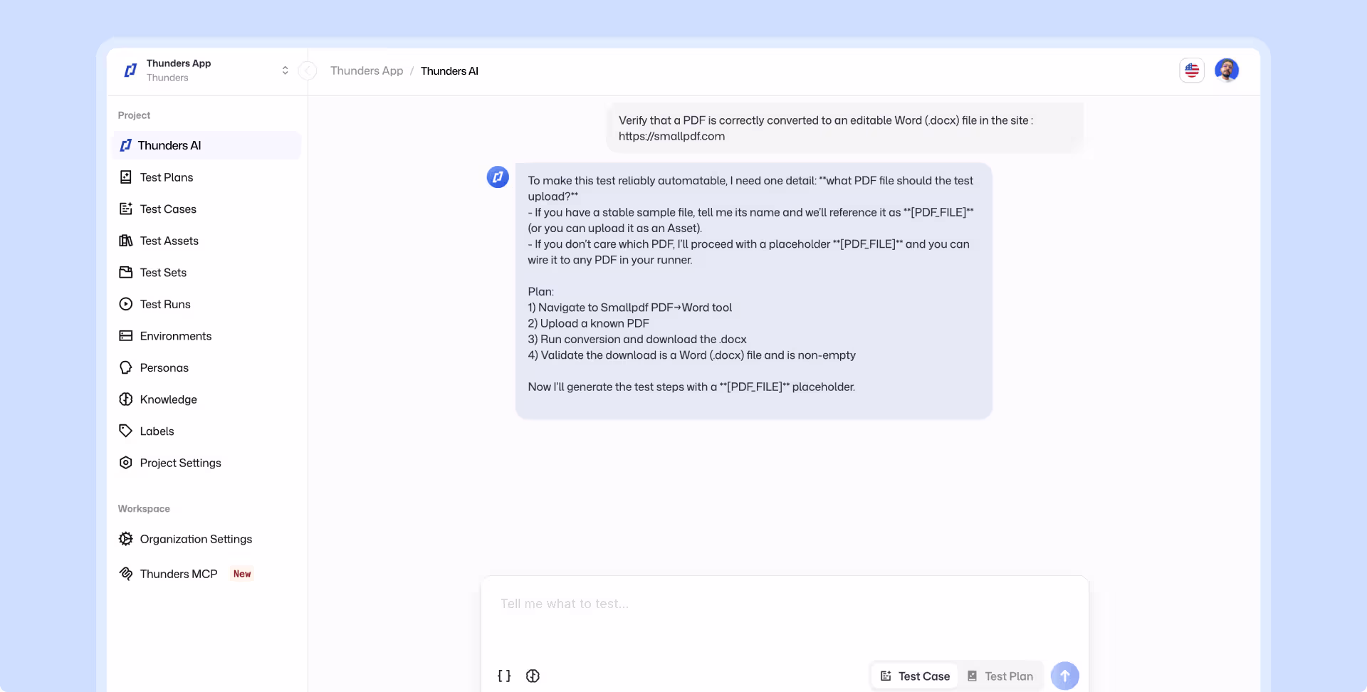 Illustration for use case: Let anyone create tests