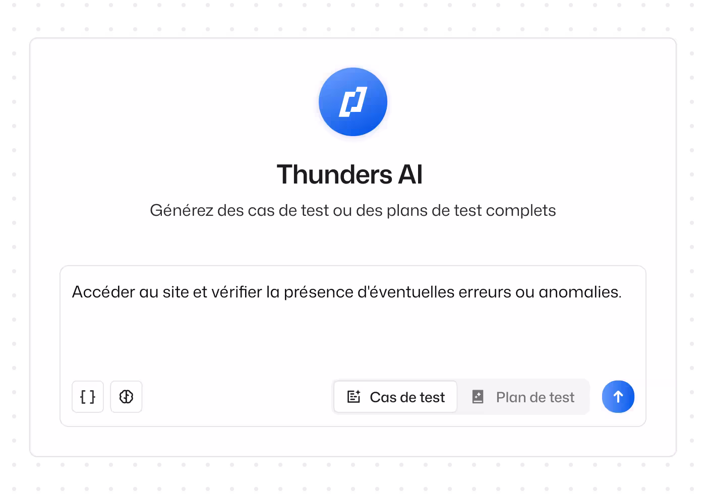 Génération de tests par IA - capture d'écran de présentation