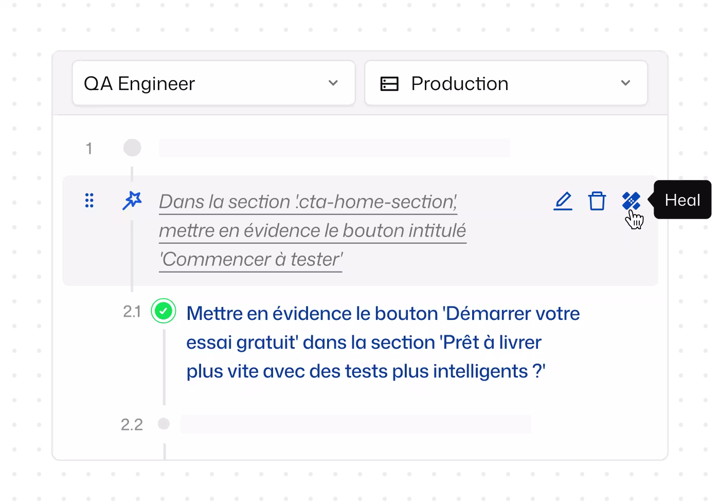 Tests auto-adaptatifs - capture d'écran de présentation