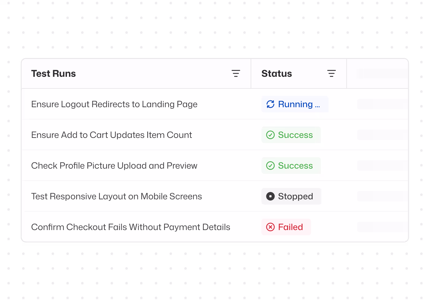 Failure Analysis & Debugging - feature overview screenshot