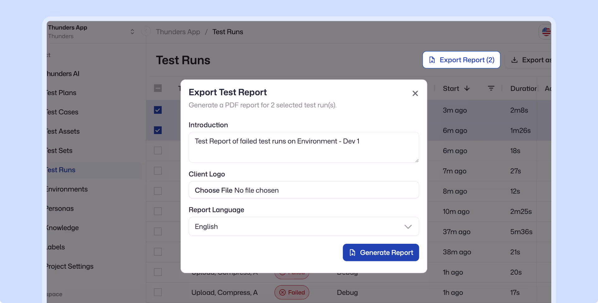 Illustration for use case: Share test results with stakeholders before a release