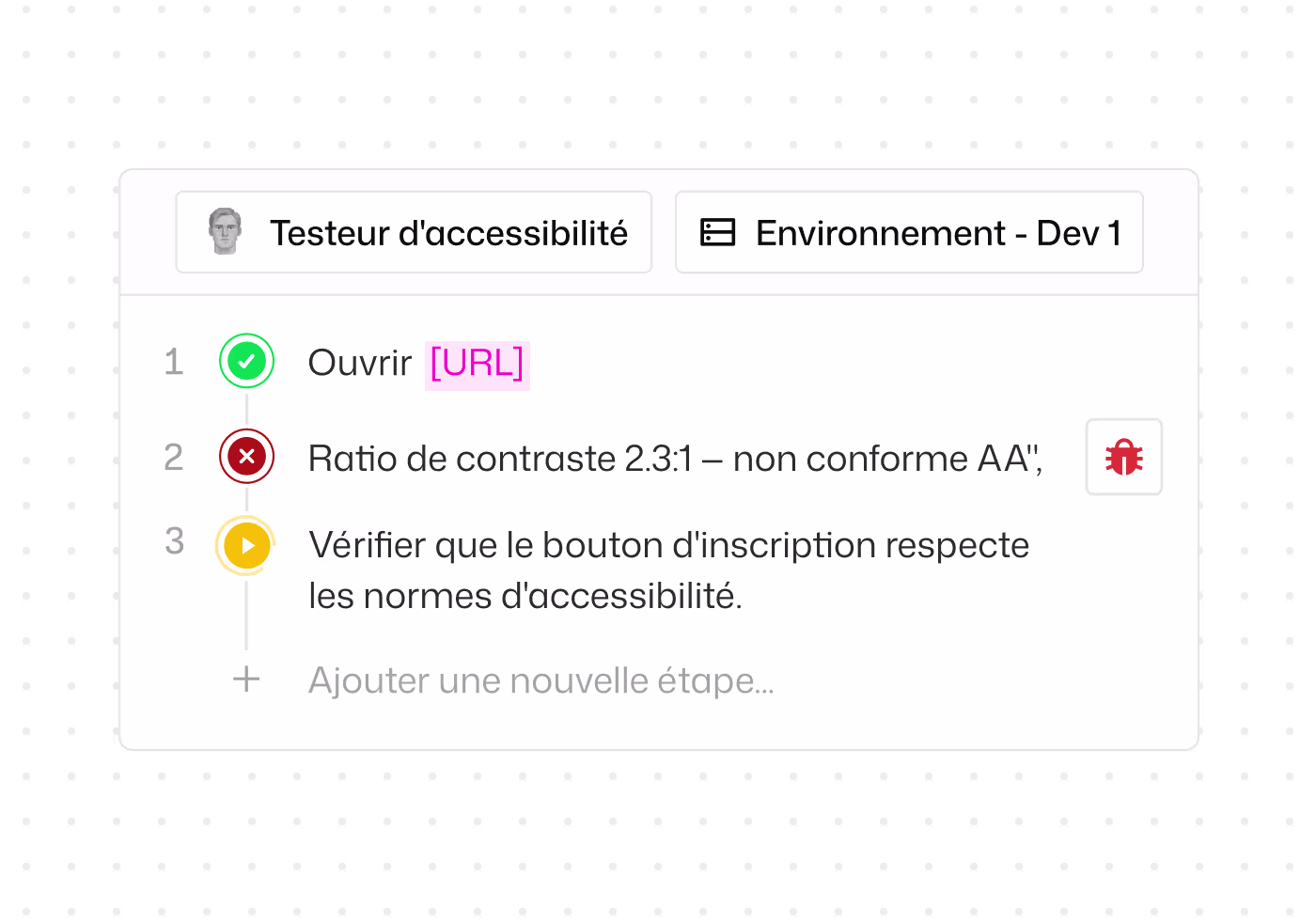 Tests d'accessibilité - capture d'écran de présentation