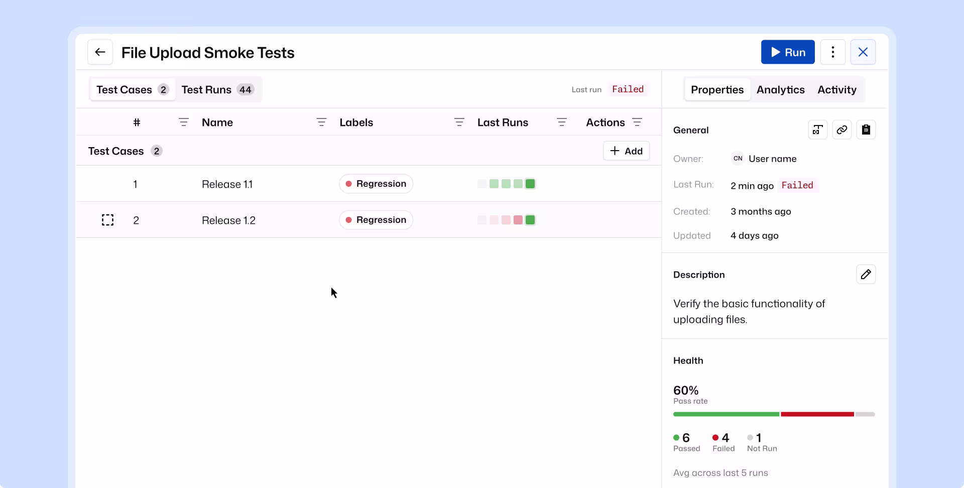 Illustration for use case: Catch regressions across every release