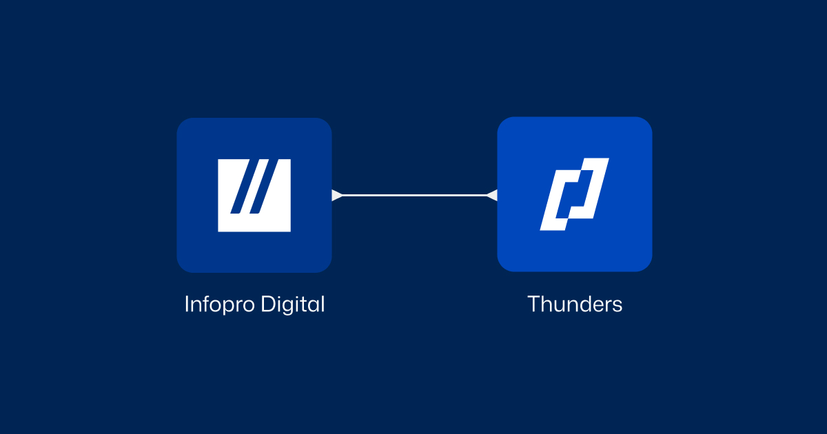 Social share preview image for the Infopro Digital × Thunders customer story