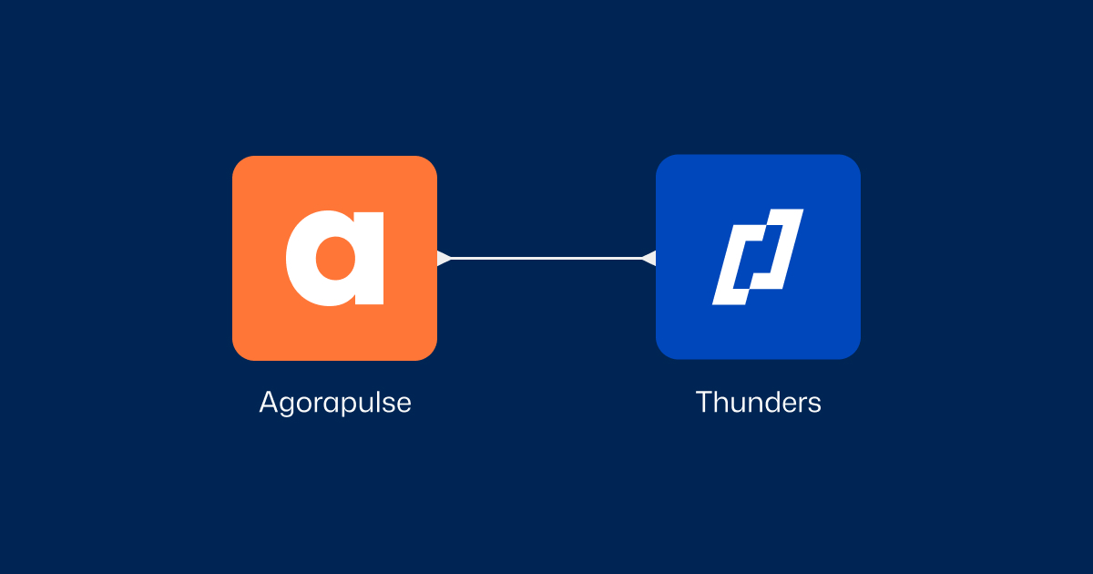 Social share preview image for the Agorapulse × Thunders customer story