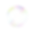 Colorful circular gradient resembling a rainbow spectrum on a white background.