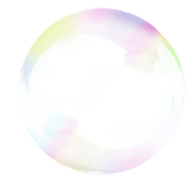 Transparent globe with continents and rainbow-colored bands on a black background.