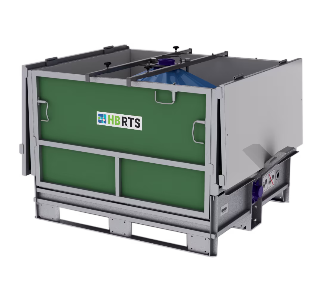 Image of Unifold 500L Liquid Bulk Container open top lid