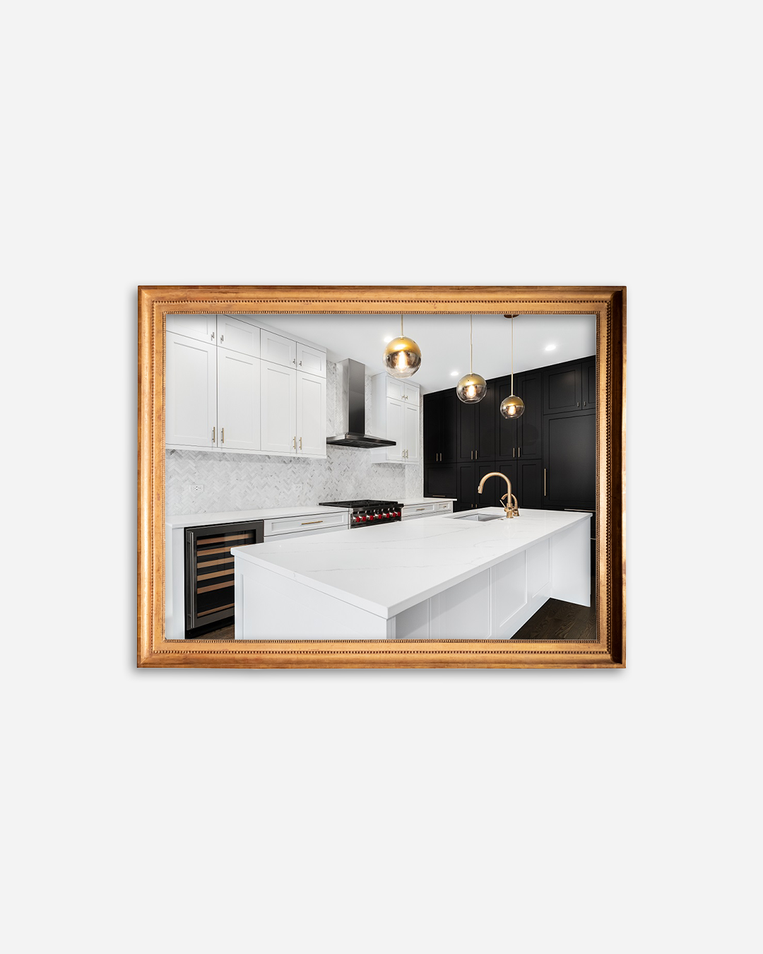 Gold antique frame with gold bar image