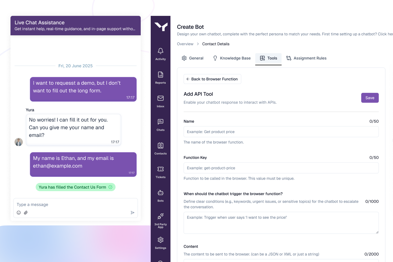 [interface] screenshot of core features (for a ai legal tech company)