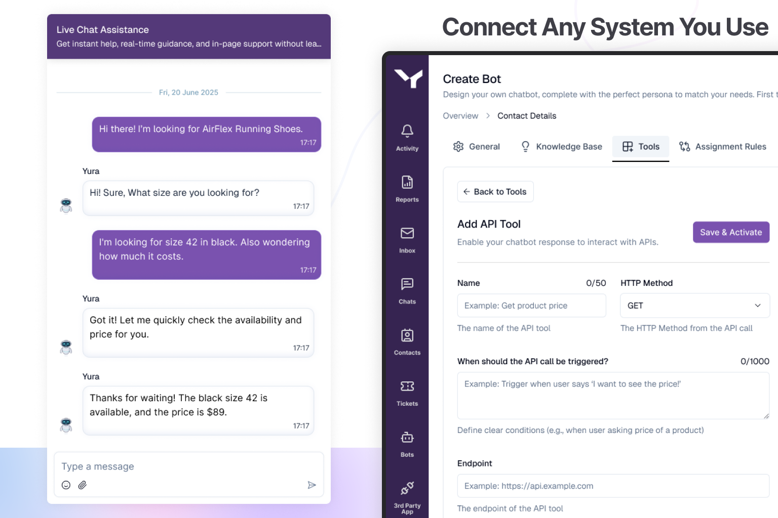 [interface] screenshot of core features (for a ai legal tech company)