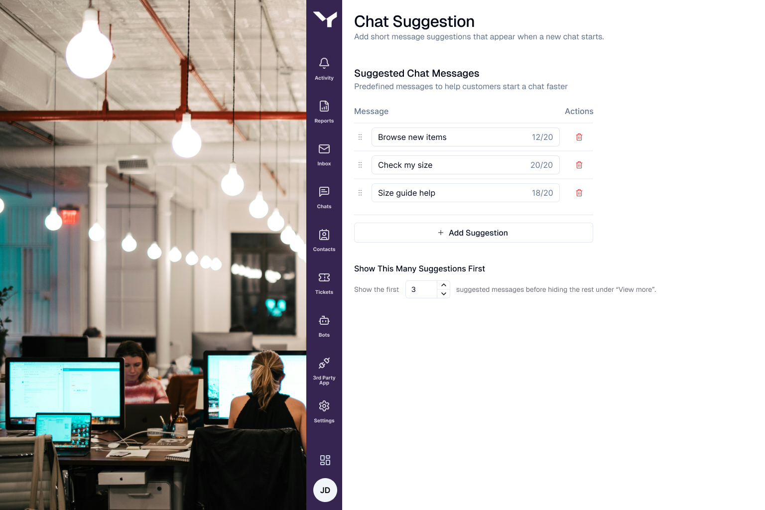 [interface] screenshot of core features (for a ai legal tech company)
