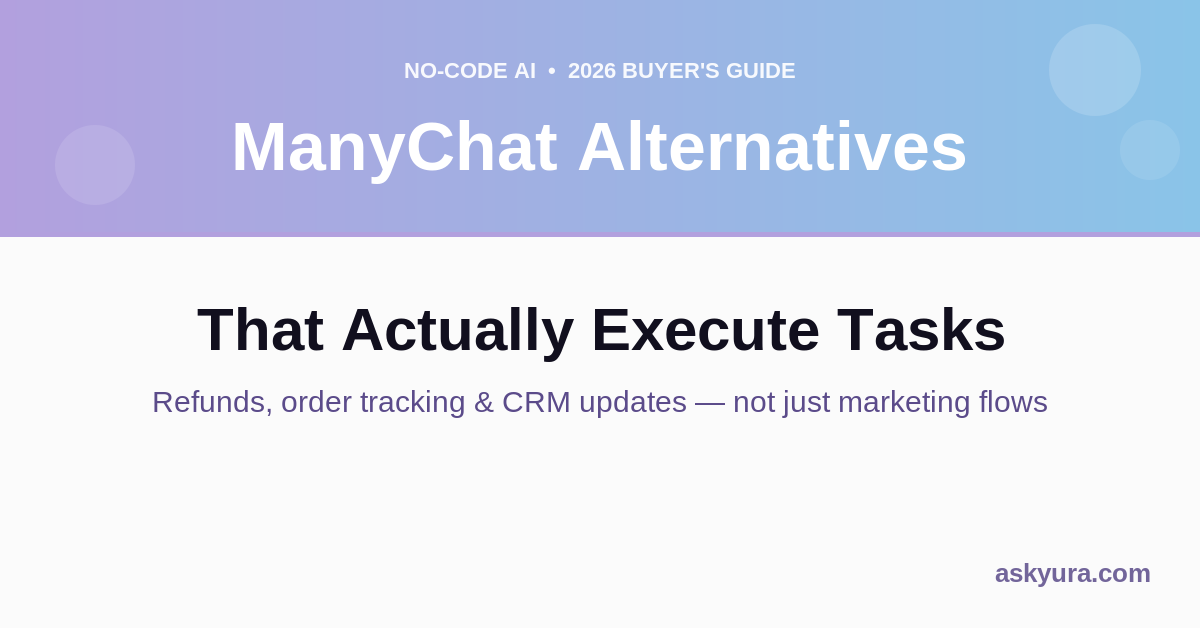 The Best ManyChat Alternatives in 2026 (That Actually Execute Tasks)