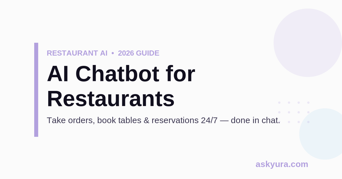 AI Chatbot for Restaurants: Orders, Reservations & 24/7 Bookings