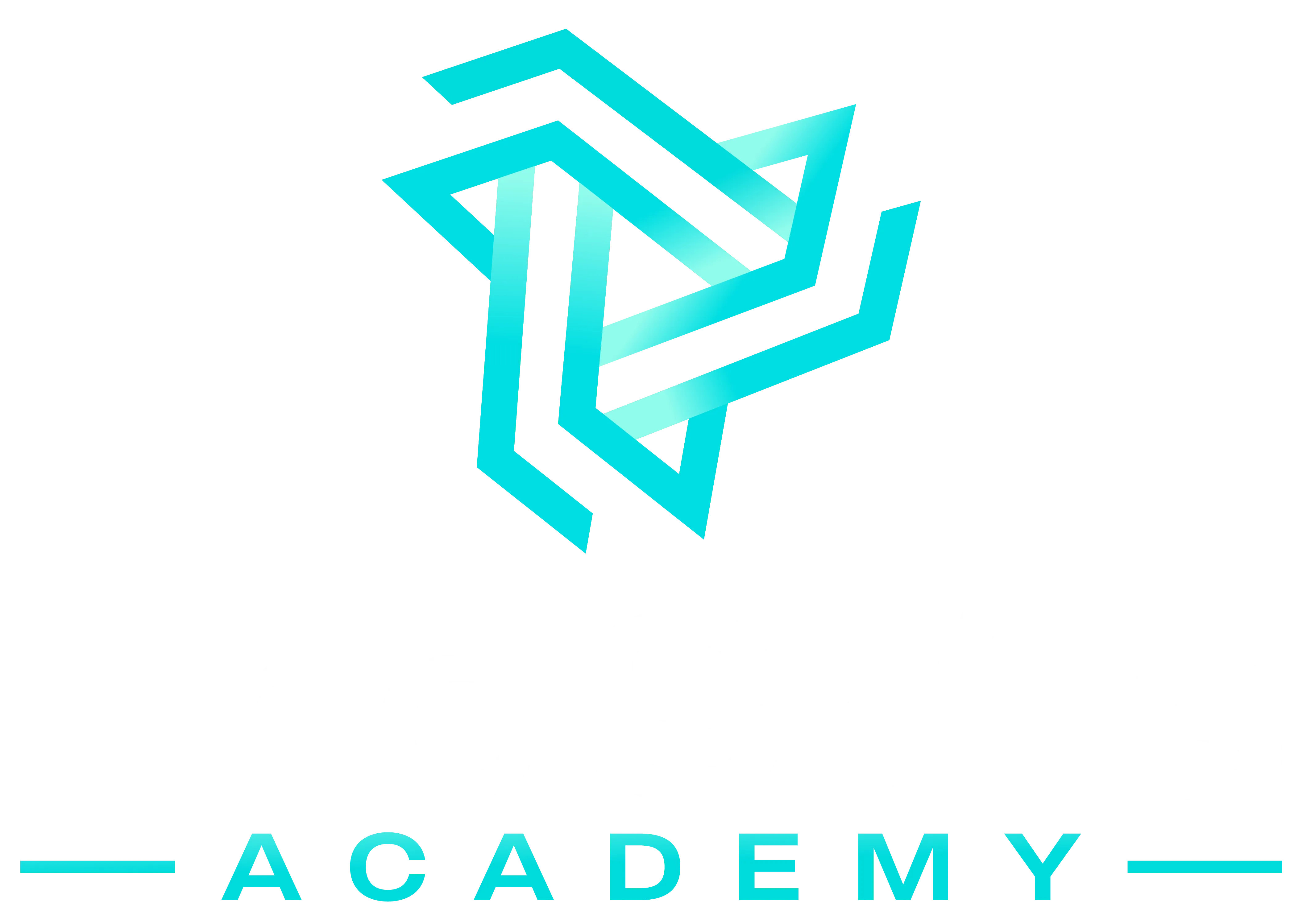 The Skills Academy logo with turquoise interlocking lines above bold white text and turquoise letters spelling ACADEMY.