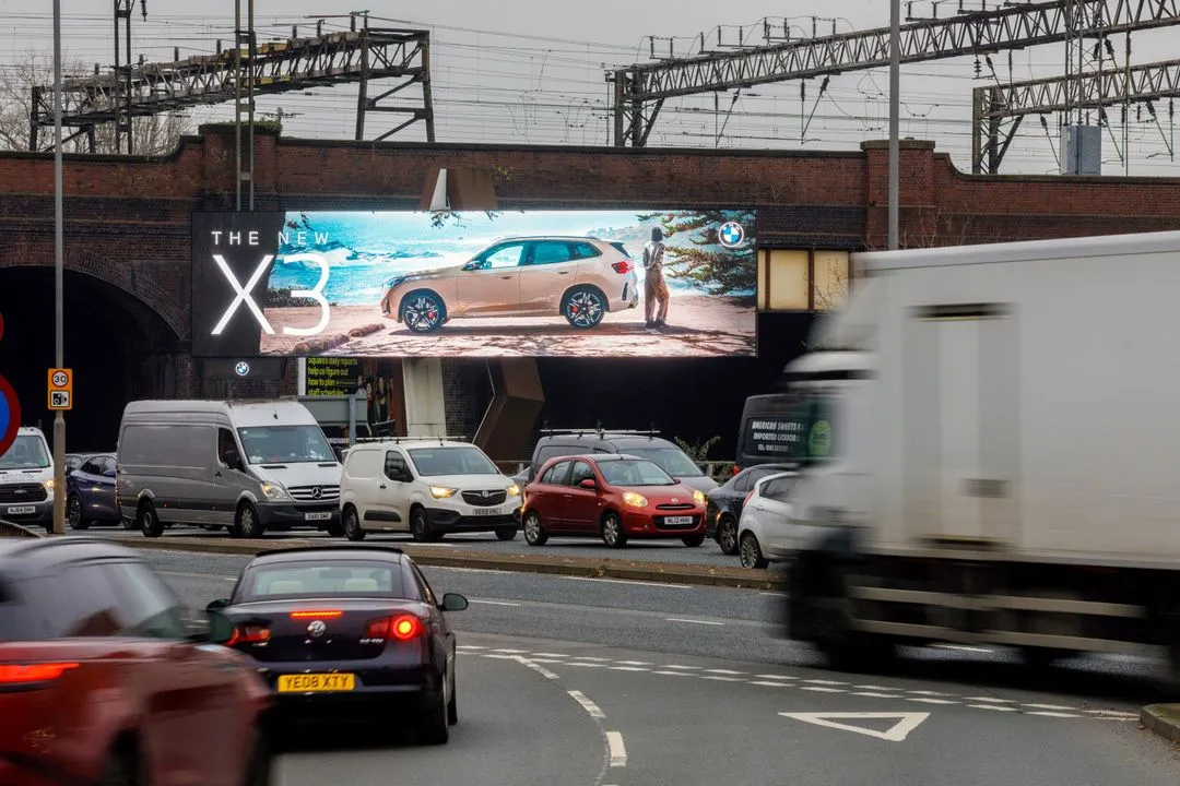 Large format digital screen in Manchester featuring BMW