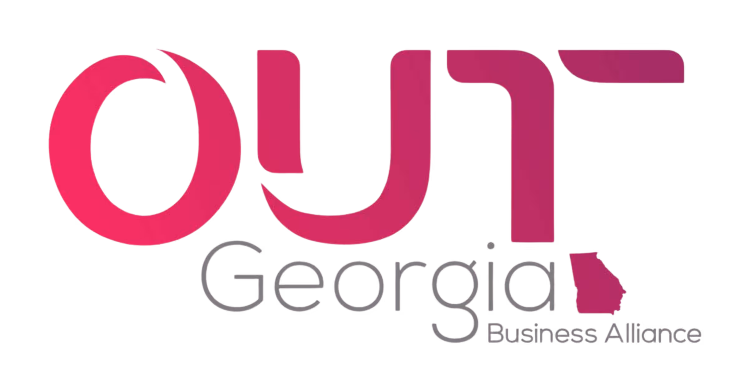 Out Georgia Business Alliance logo with stylized pink text and Georgia state outline.