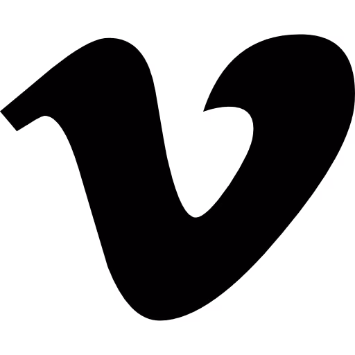 Black Vimeo logo with a stylized lowercase V on a white background.