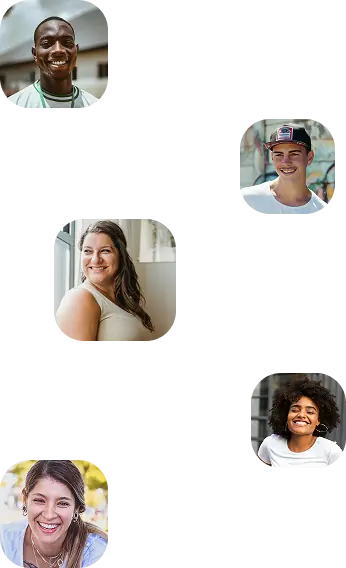 Imagen de personas sonrientes