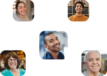 Imagen de personas sonrientes