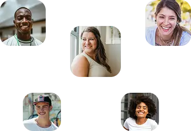 Imagen de personas sonrientes