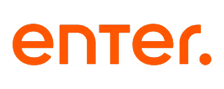 Texto en negrita en color rojo que dice 'enter.' sobre fondo blanco.