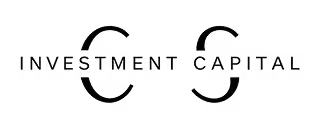 Texto 'INVESTMENT CAPITAL' con un diseño gráfico que incluye dos círculos entre las palabras.