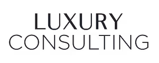 Texto tipográfico que dice 'Luxury Consulting' en un fondo oscuro.