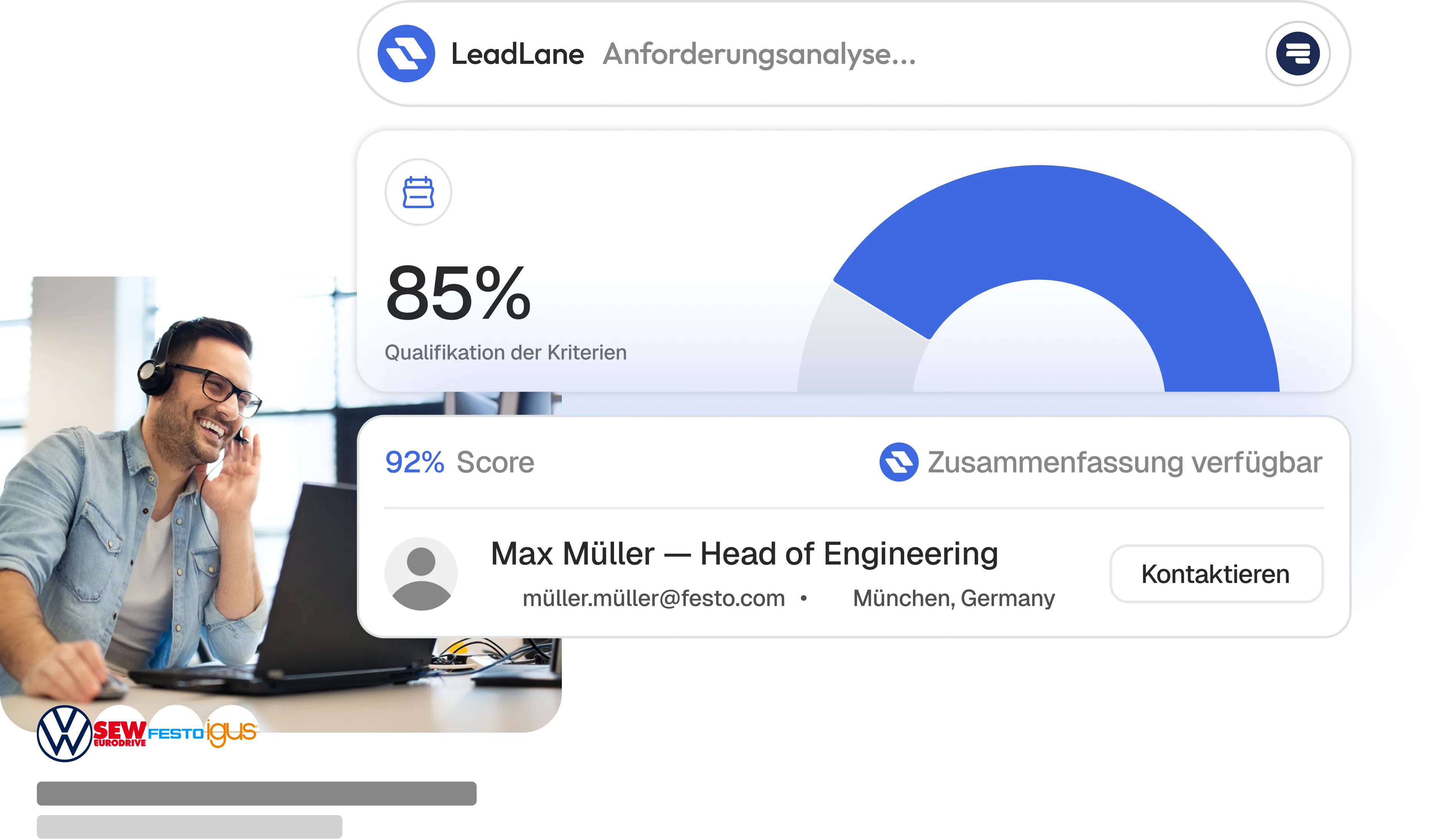Requirements analysis on the call: 85% of criteria qualified