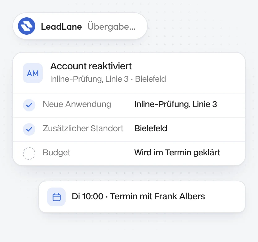 Account reaktiviert: neue Anwendung Inline-Prüfung und Termin mit Frank Albers