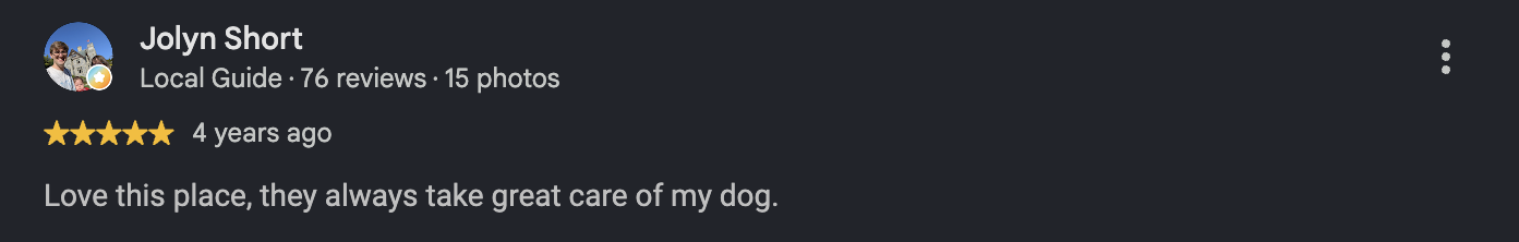Google review from Jolyn Short, 4 years ago
