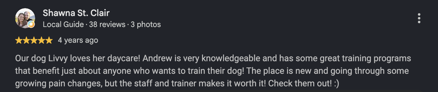 Google review from Shawna St. Clair, 4 years ago