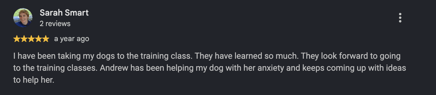 Google review from Sarah Smart, a year ago