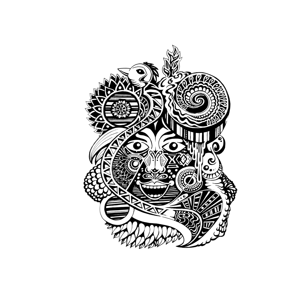 doodle illustratie mandala gezicht