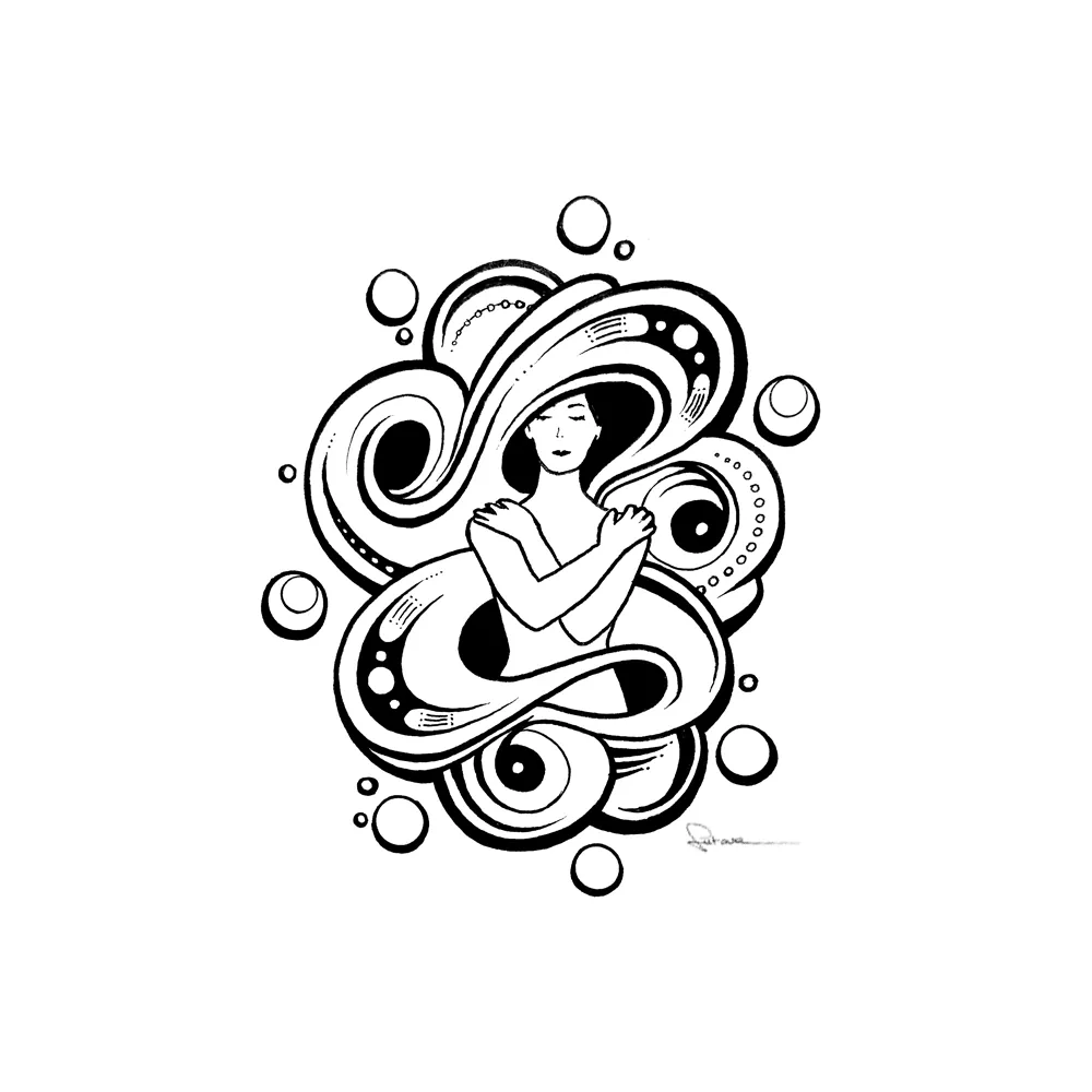 doodle illustratie embrace