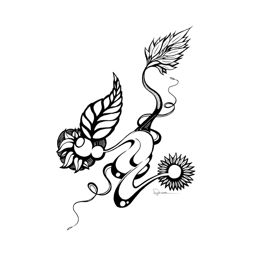 doodle illustratie natuurelementen