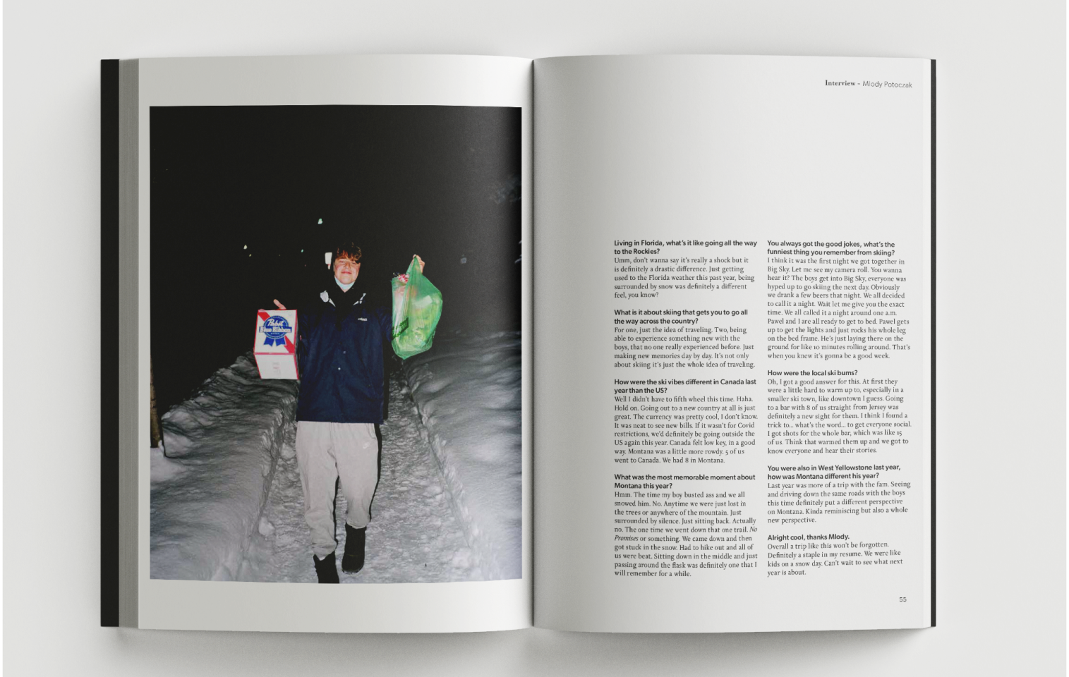 Beyond Winter pages of an interview with Mlody.