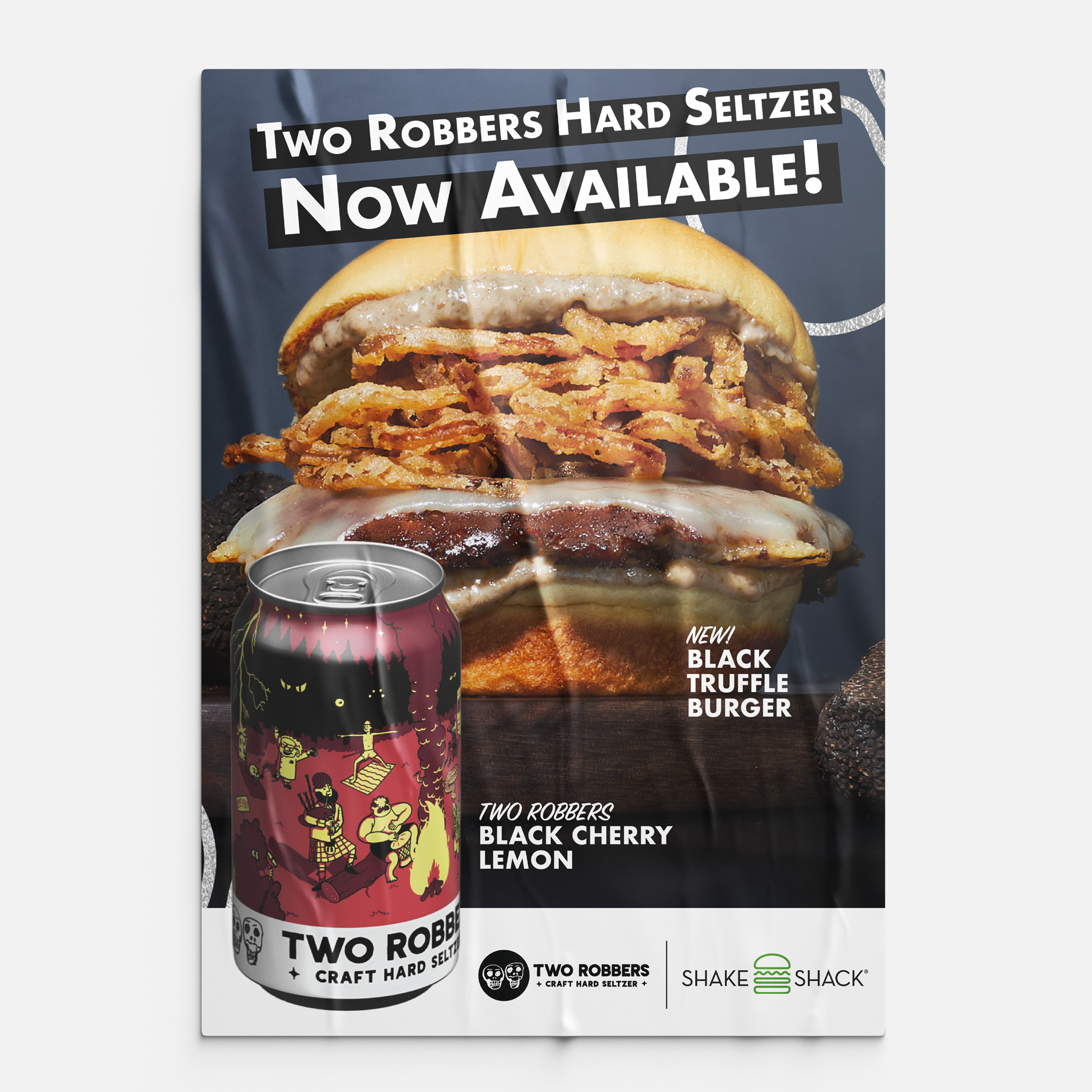 Two Robbers and Shake Shack in Philadelphia posters for their collaboration.