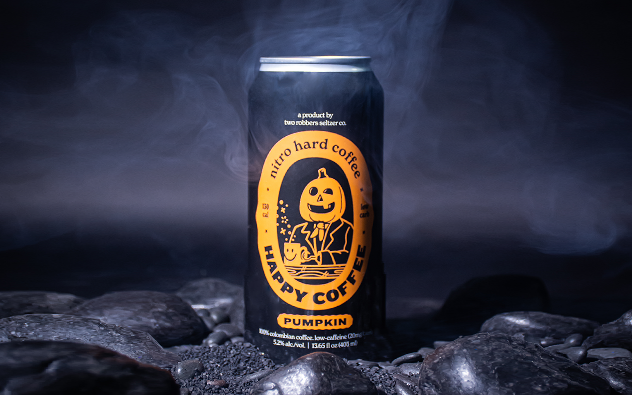 Two Robbers Happy Coffee Pumpkin product photoshoot.
