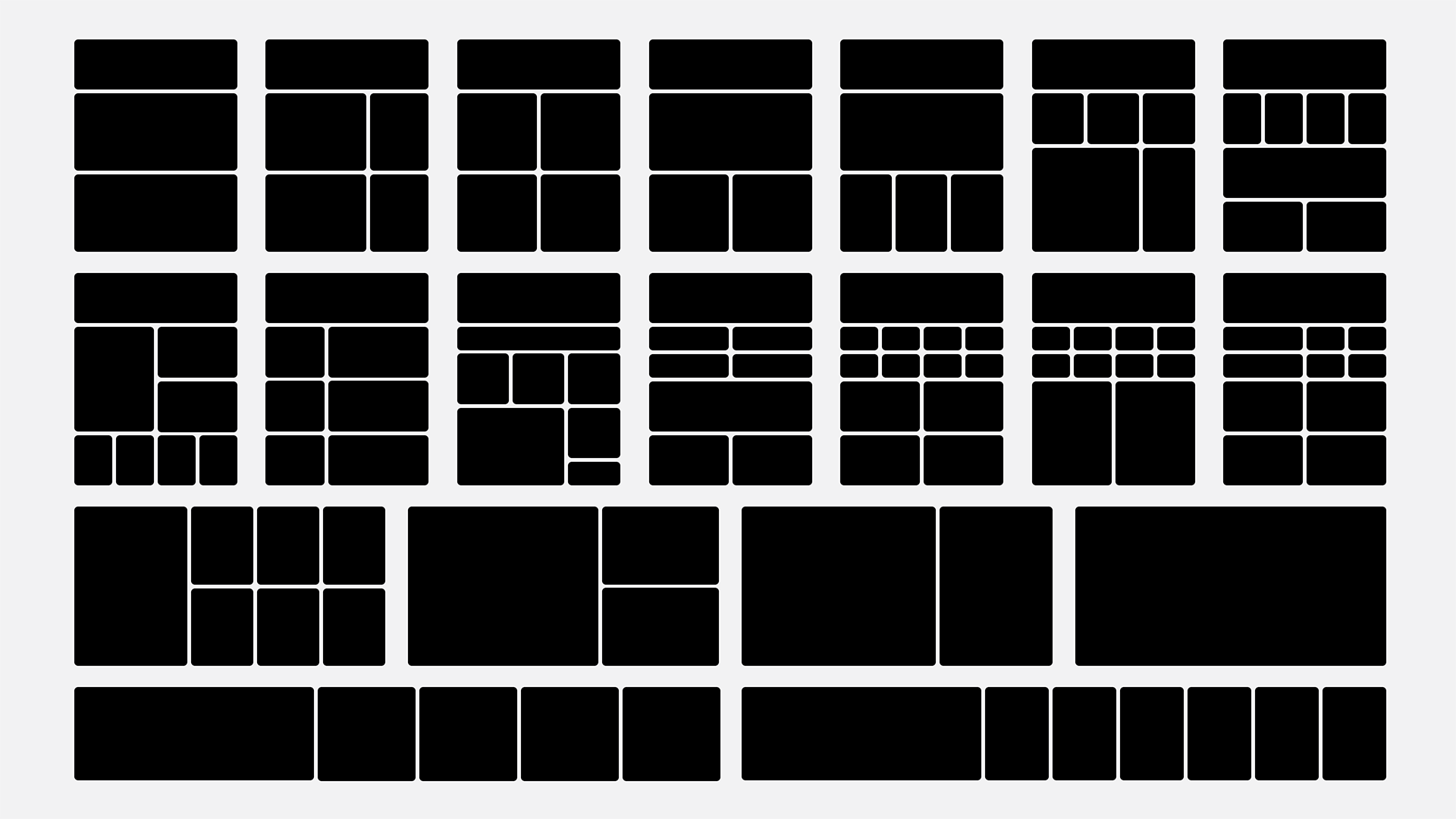 Lunchbox grid layouts for LinkedIn posts, squares, and 8x11 pages.