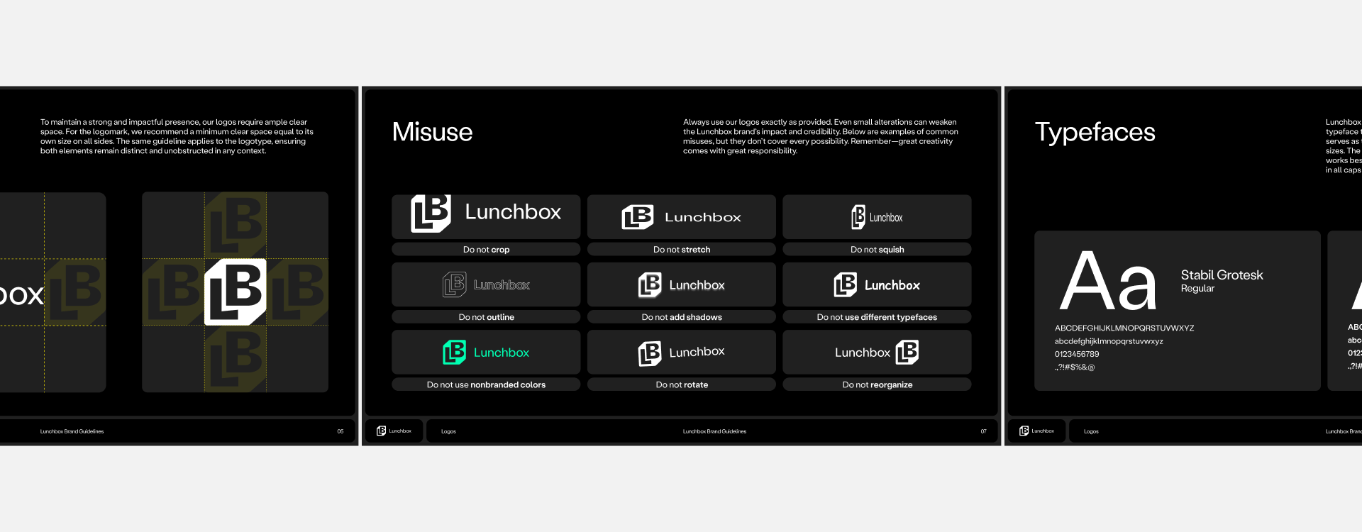 Lunchbox Brand Guidelines for logo misuse.