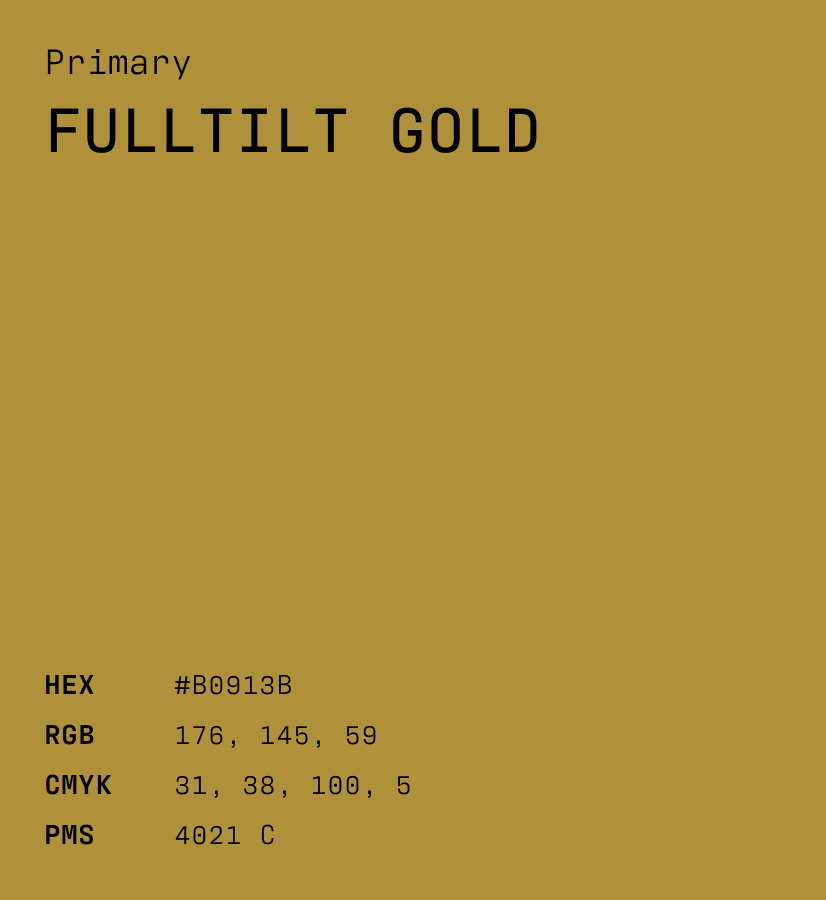 FullTilt Labs color guidelines for FullTilt Gold.