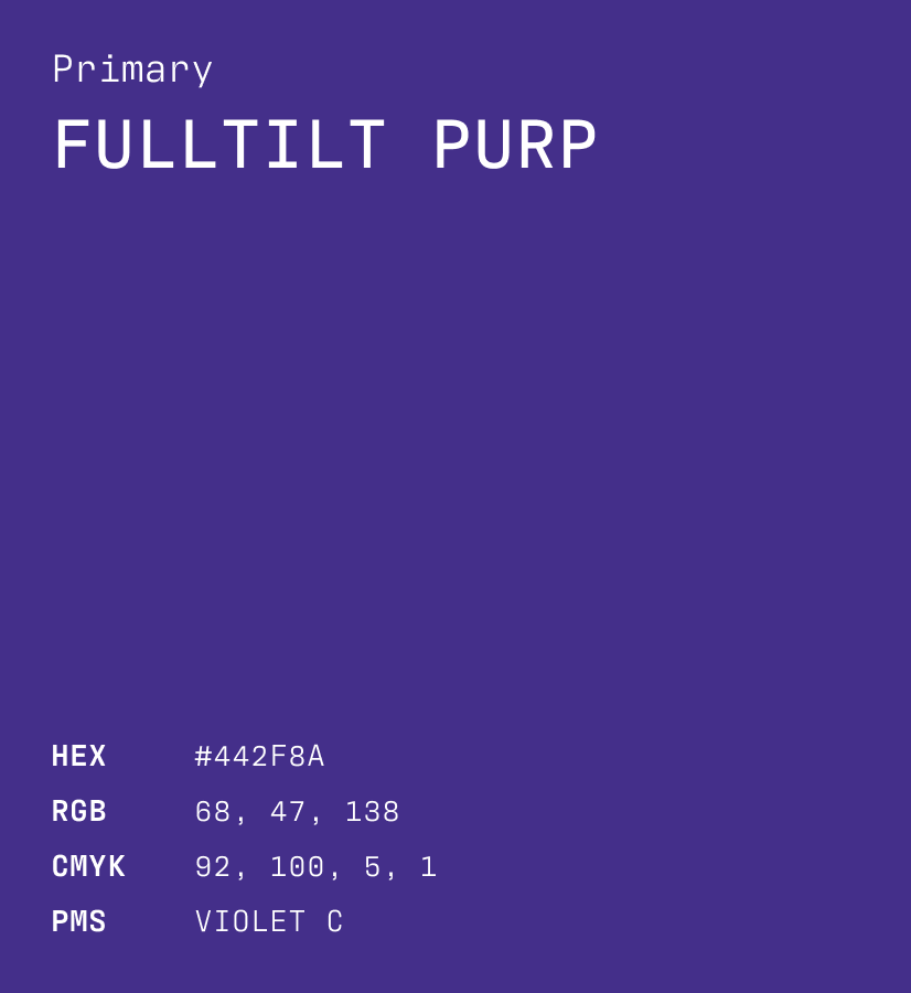 FullTilt Labs color guidelines for FullTilt Purp.